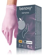Перчатки BENOVY Nitrile MultiColor - Розовые